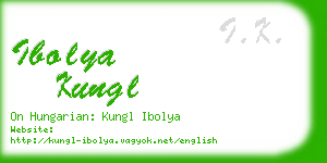 ibolya kungl business card